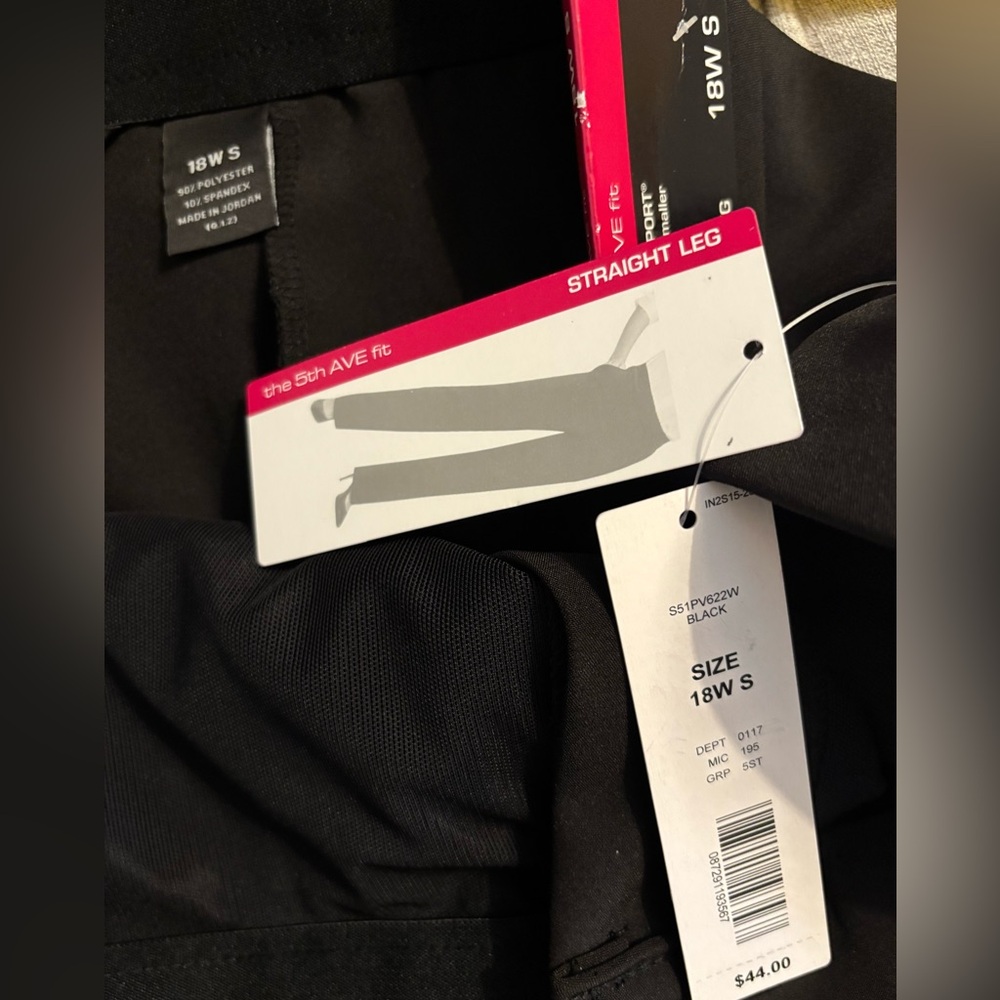 Investments 5th Ave Fit Tummy Control Straight Leg Pants | Size 18W S | NWT - Picture 2 of 4